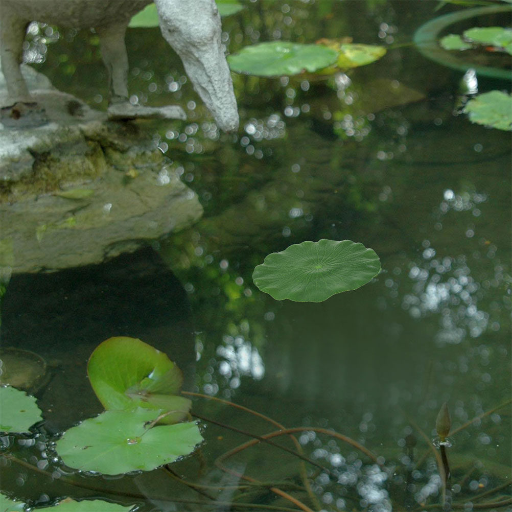 Aquarium Fish In Pond - ใบบัวประดิษฐ์ 15 ชิ้น ใบไม้ลอยน้ำเสมือนจริง สำหรับตกแต่งบ่อปลา ตู้ปลา