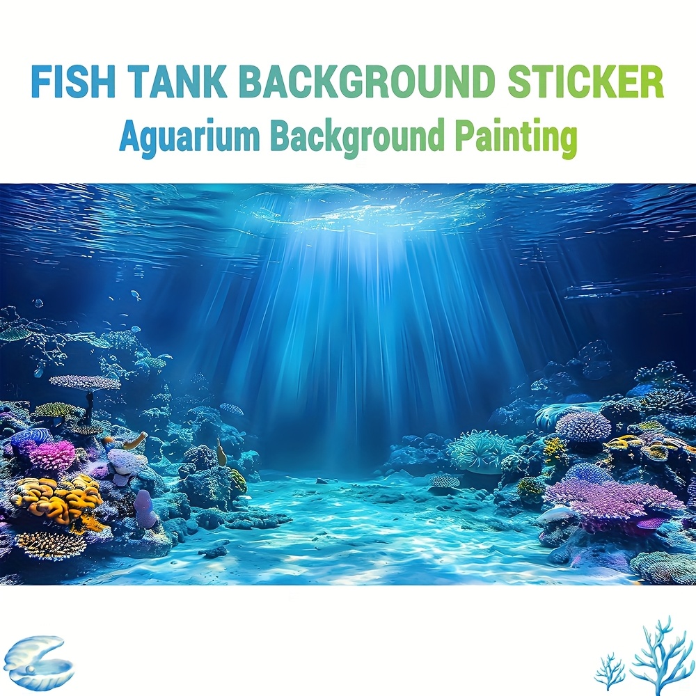 Aquarium Fish Background - วอลเปเปอร์พื้นหลังตู้ปลา สติ๊กเกอร์ติดตู้ปลา เหมาะสำหรับตู้ปลาน้ำทะเล/น้ำจืด ตู้เต่า และตู้ปลา