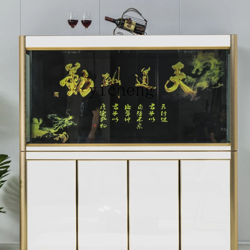 Aquarium Fish Dragon - ตู้ปลาแก้วทรงสูงสำหรับเลี้ยงปลาดุร้าย พร้อมระบบกรองน้ำแบบเปลี่ยนได้ด้านล่าง เหมาะสำหรับห้องนั่งเล่นในบ้านที่มีการดูแลรักษ์สิ่งแวดล้อม