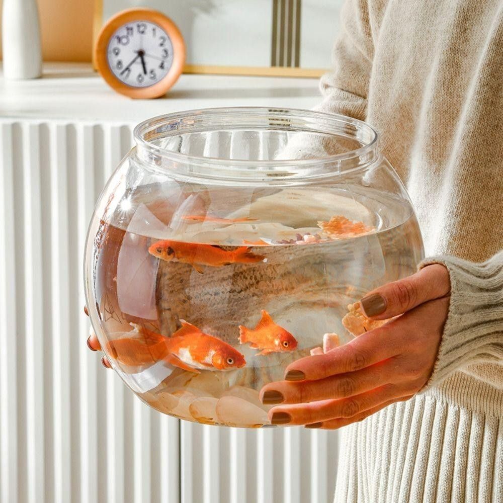 Aquarium Fish Names - ตู้ปลาทรงกลมใสแบบใหม่ ไม่แตกหัก ทำจากพลาสติก น้ำหนักเบา ขนาดเล็ก เหมาะสำหรับตกแต่งบ้าน