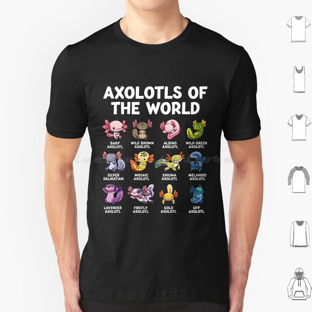 Aquarium Fish Of The World - เสื้อยืดลายอ็อกโซโลต์ ไซส์ 6XL ผ้าฝ้าย เสื้อยืดเท่ๆ ลายอ็อกโซโลต์