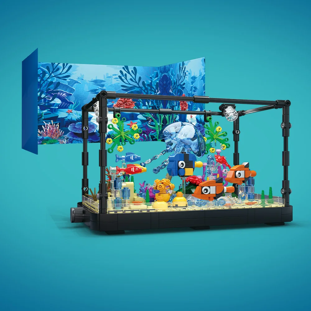 ชุดบล็อกตัวต่อตู้ปลาพร้อมไฟ，ตู - Aquarium Fish Names บทวิจารณ์และราคา