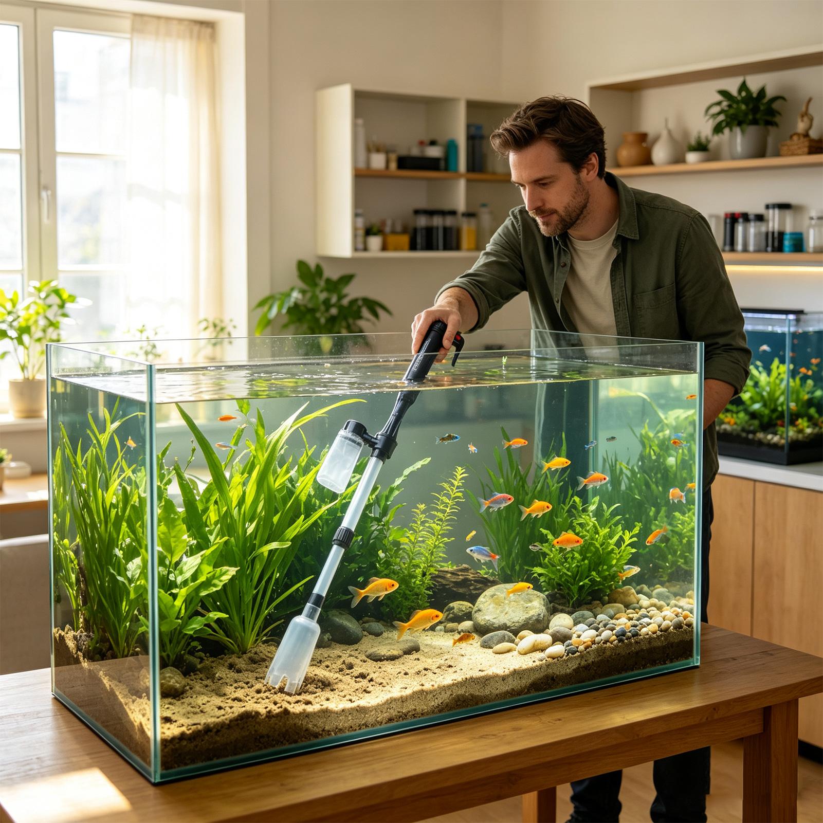 เครื่องดูดฝุ่นตู้ปลาแบบปรับระด - Aquarium Fish Background บทวิจารณ์และราคา